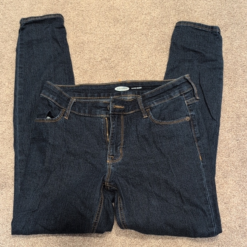old Navy Super Skinny Classic Black Denim Jeans Size 4